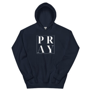 pray hoodie white design